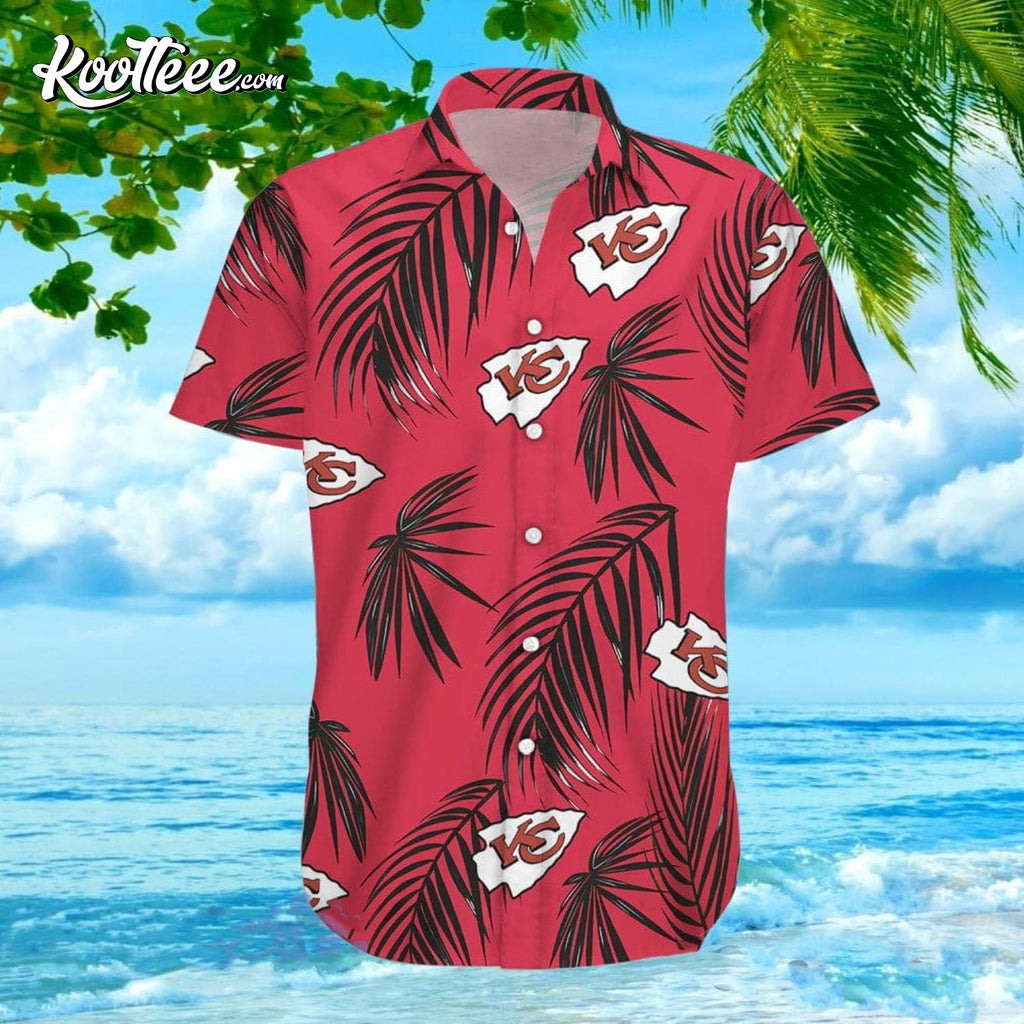 Kansas City Chiefs Flower Short Sleeve Hawaiian - Adult & Kids T-Shirts, Sweatshirts & Hoodies apparel design preview 1