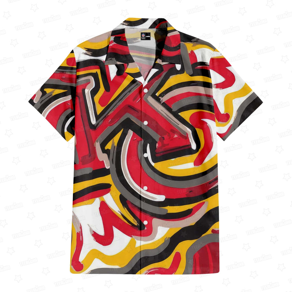 Kansas City Chiefs Hawaiian Oil Painting Art Print - Adult & Kids T-Shirts, Sweatshirts & Hoodies apparel design preview 1