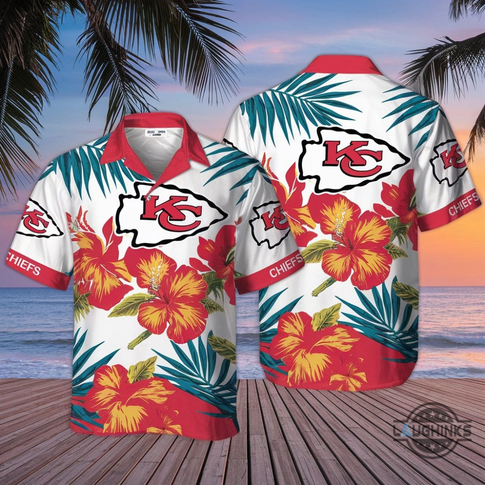 Kansas City Chiefs Tropical Floral 2024 Hawaiian - Adult & Kids T-Shirts, Sweatshirts & Hoodies apparel design preview 1