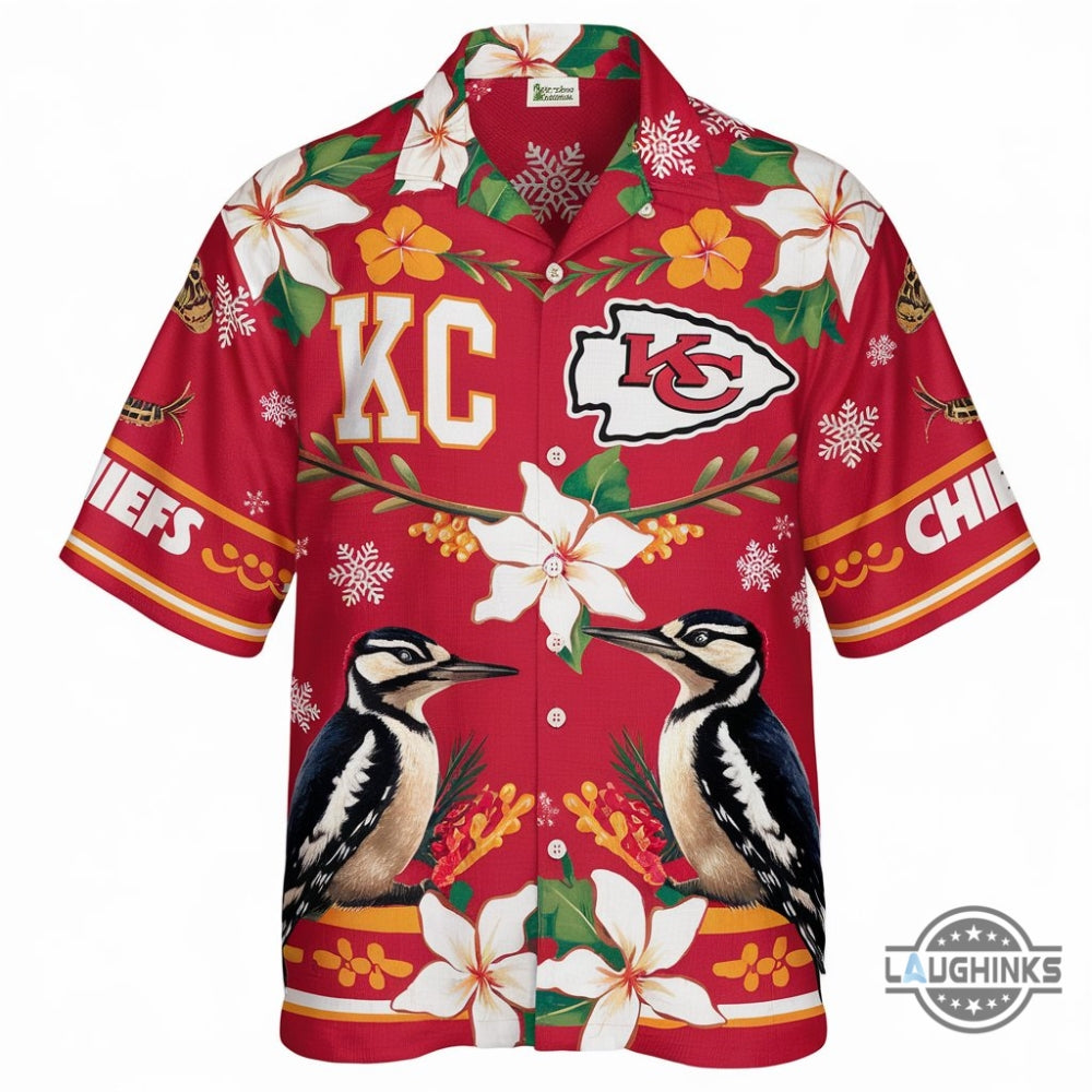 Kansas City Chiefs Woodpeckers Hawaiian - Adult & Kids T-Shirts, Sweatshirts & Hoodies apparel design preview 1