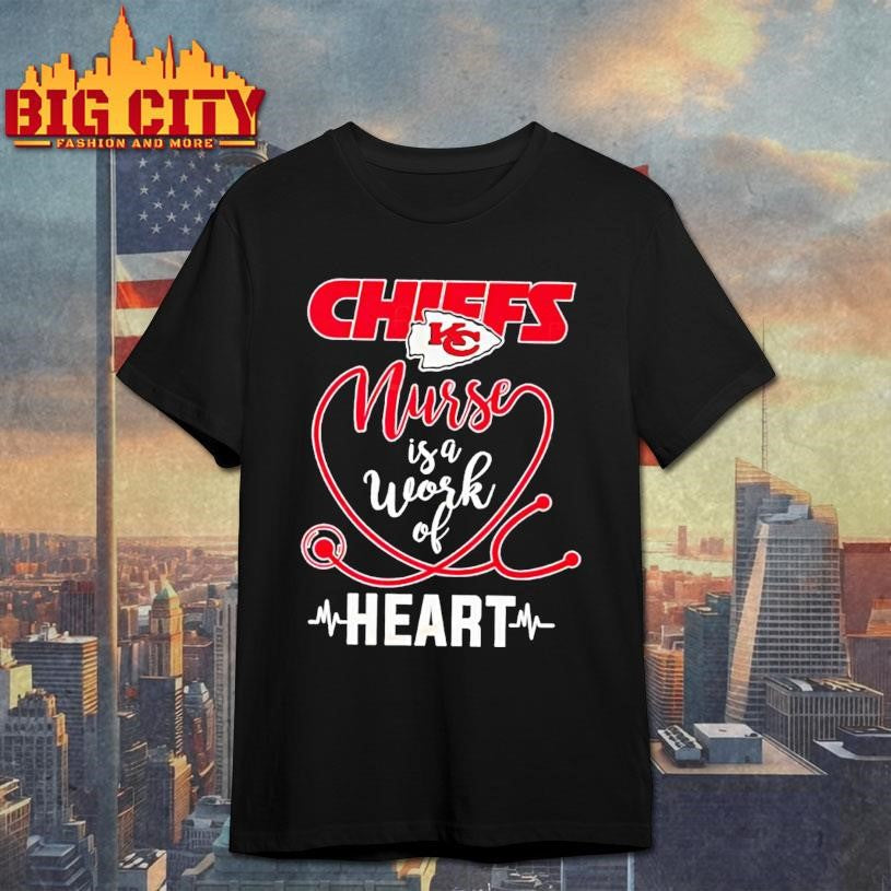 Kansas City Chiiefs Nurse Is A Work Of Heart - Adult & Kids T-Shirts, Sweatshirts & Hoodies apparel design preview 1
