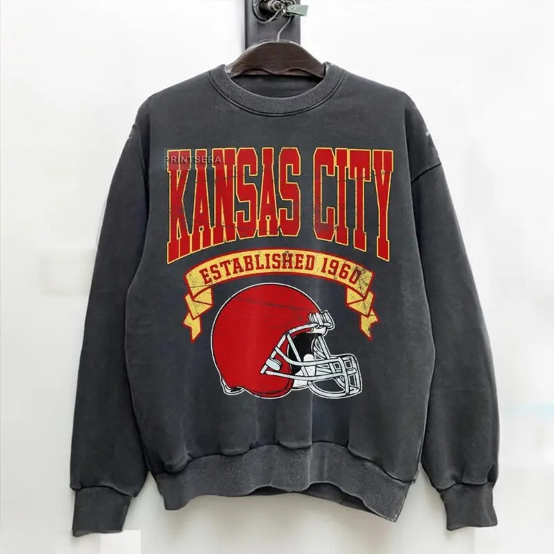 Kansas City Football Vintage Classic Fit - Adult & Kids T-Shirts, Sweatshirts & Hoodies apparel design preview 1