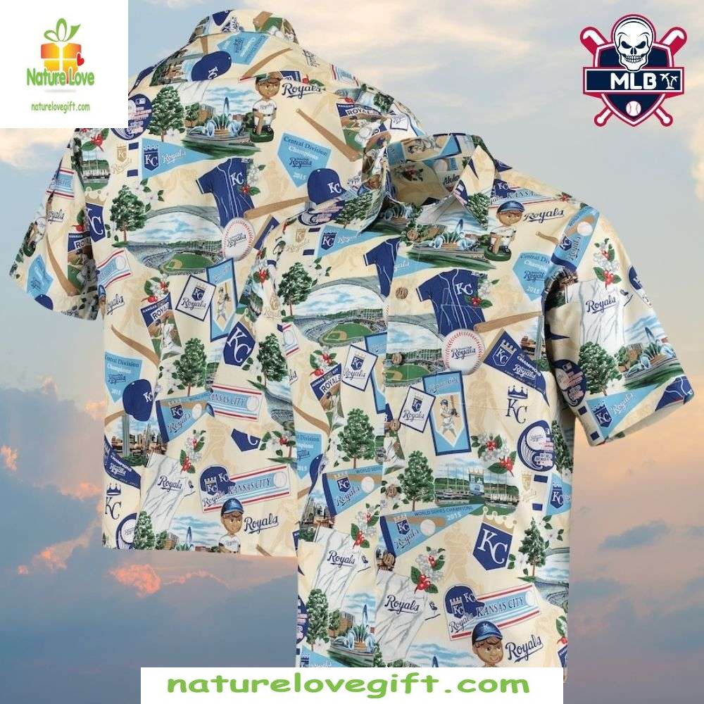 Kansas City Royals Hawaiian Stylish Baseball Scenic - Adult & Kids T-Shirts, Sweatshirts & Hoodies apparel design preview 1