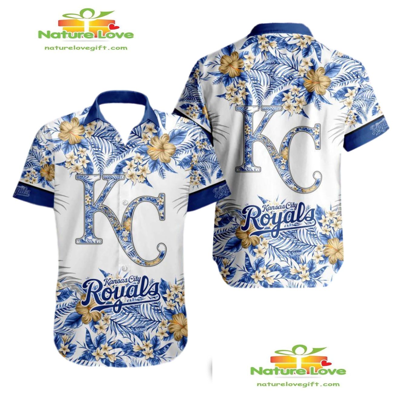 Kansas City Royals Tropical Hawaiian for Men and - Adult & Kids T-Shirts, Sweatshirts & Hoodies apparel design preview 1