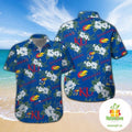 Kansas Jayhawks Hawaiian Short Sleeve Aloha Button Up - Adult & Kids T-Shirts, Sweatshirts & Hoodies apparel design preview 1