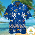 Kansas Jayhawks Hawaiian Short Sleeve Aloha Button Up - Adult & Kids T-Shirts, Sweatshirts & Hoodies apparel design preview 1