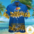 Kansas Jayhawks Hawaiian Short Sleeve Aloha Button Up - Adult & Kids T-Shirts, Sweatshirts & Hoodies apparel design preview 1
