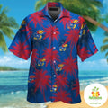 Kansas Jayhawks Hawaiian Short Sleeve Aloha Button Up - Adult & Kids T-Shirts, Sweatshirts & Hoodies apparel design preview 1
