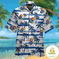 Kansas Jayhawks Hawaiian Tropical Aloha Button Up - Adult & Kids T-Shirts, Sweatshirts & Hoodies apparel design preview 1