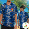 Kansas Jayhawks Hawaiian Short Sleeve Aloha Button Up - Adult & Kids T-Shirts, Sweatshirts & Hoodies apparel design preview 1