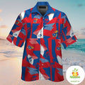 Kansas Jayhawks Hawaiian Short Sleeve Aloha Button Up - Adult & Kids T-Shirts, Sweatshirts & Hoodies apparel design preview 1