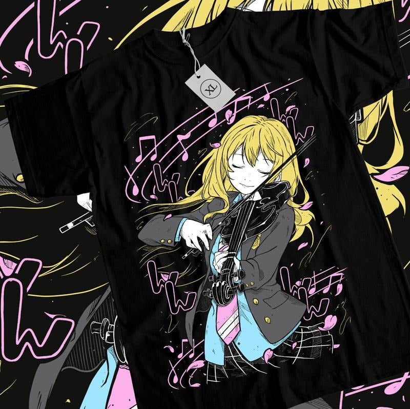 Kaori S 4XL Kousei Your Lie April Anime Miyazono - Adult & Kids T-Shirts, Sweatshirts & Hoodies apparel design preview 1