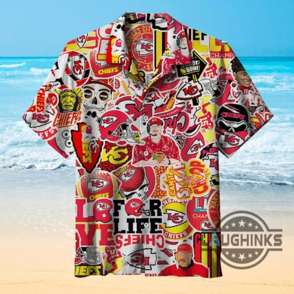 Kc Chiefs Collage Hawaiian And Shorts - Adult & Kids T-Shirts, Sweatshirts & Hoodies apparel design preview 1