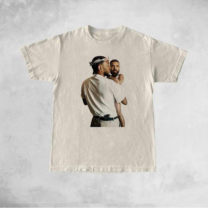 Kendrick Lamar Holding Baby Drake Vs Rap Beef Not - Adult & Kids T-Shirts, Sweatshirts & Hoodies apparel design preview 1