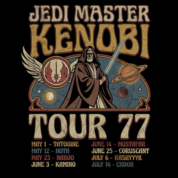 Kenobi Tour 77 - Adult & Kids T-Shirts, Sweatshirts & Hoodies apparel design preview 1