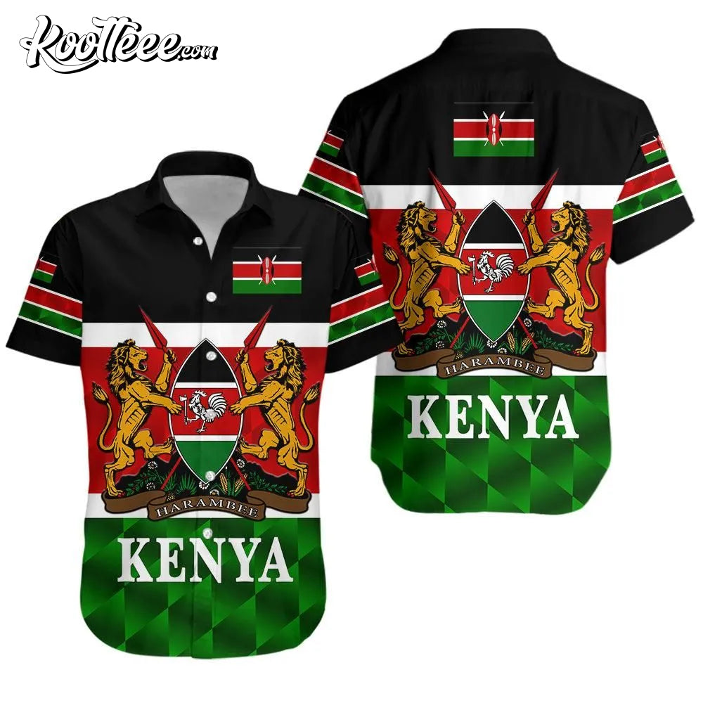 Kenya Coat Of Arms Hawaiian - Adult & Kids T-Shirts, Sweatshirts & Hoodies apparel design preview 1
