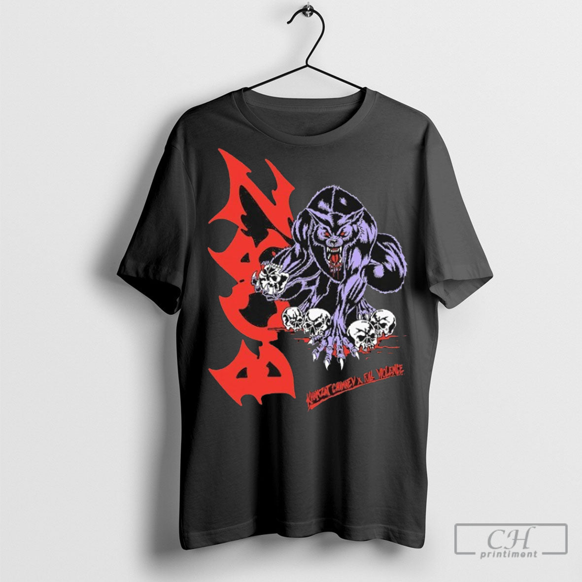 Khamzat Chimaev Deathpack Skulls Full Violence - Adult & Kids T-Shirts, Sweatshirts & Hoodies apparel design preview 1