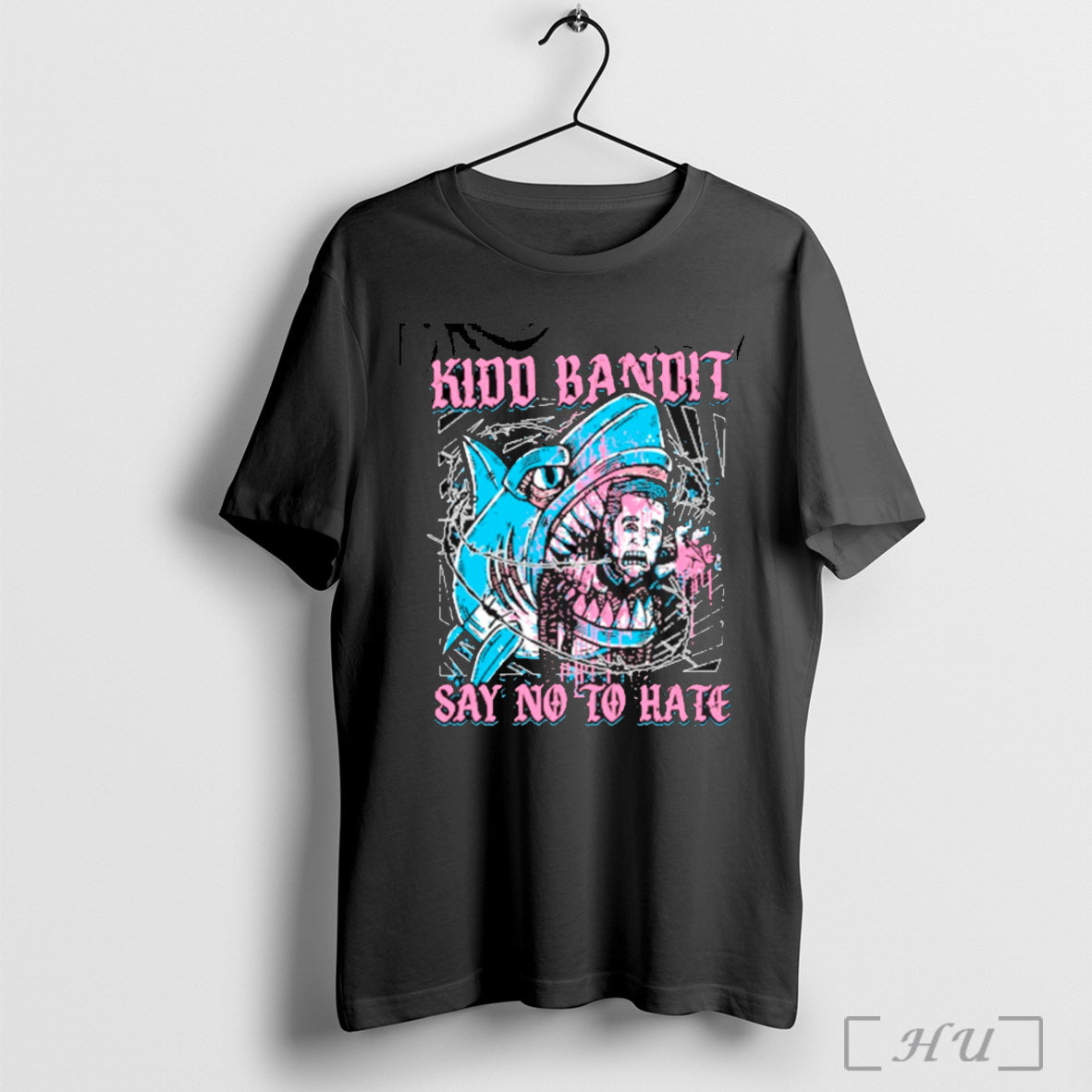 Kidd Bandit Say No To Hate Barbed Wire Blahaj 2025 - Adult & Kids T-Shirts, Sweatshirts & Hoodies apparel design preview 1