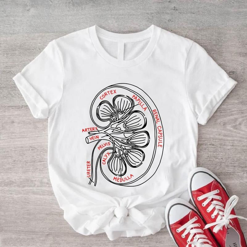 Kidney Anatomy Illustration Nephrologists Transplant - Adult & Kids T-Shirts, Sweatshirts & Hoodies apparel design preview 1