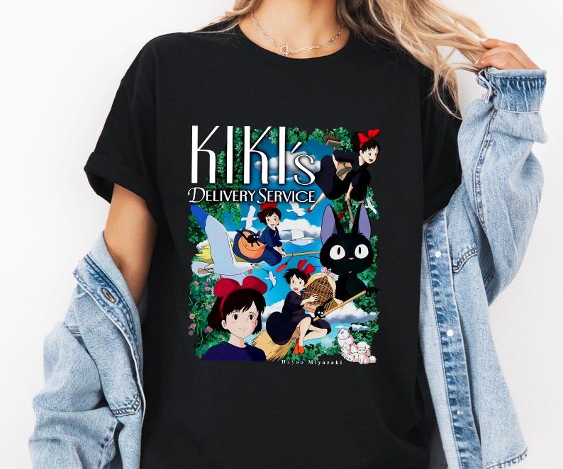Kiki'S Delivery Service Jiji Kiki Studio Ghibli Hayao - Adult & Kids T-Shirts, Sweatshirts & Hoodies apparel design preview 1