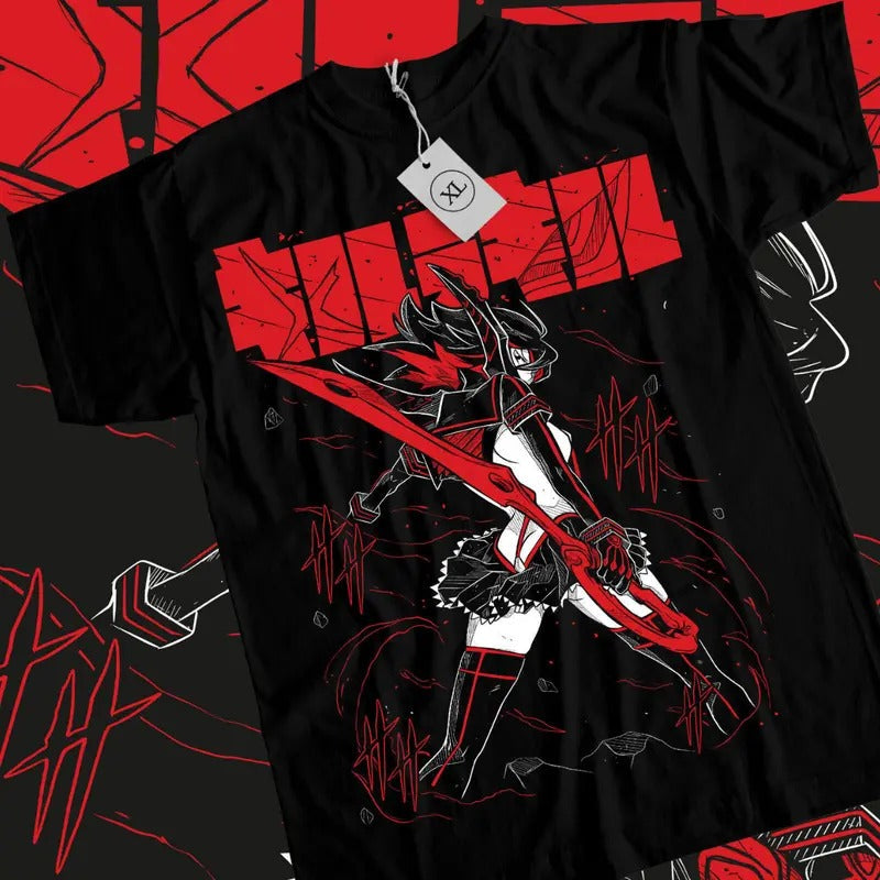 Kill La Anime Ryuko Matoi Senketsu Cool Girl Manga - Adult & Kids T-Shirts, Sweatshirts & Hoodies apparel design preview 1
