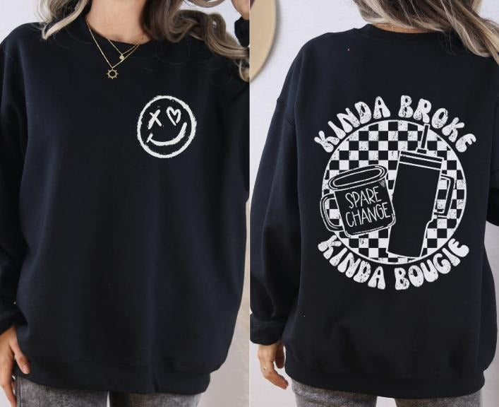 Kinda Broke Bougie - Adult & Kids T-Shirts, Sweatshirts & Hoodies apparel design preview 1