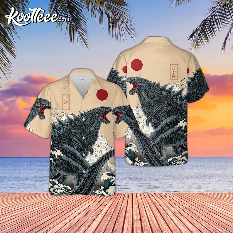 King Of Monster Godzilla Japanese Gojira Hawaiian - Adult & Kids T-Shirts, Sweatshirts & Hoodies apparel design preview 1