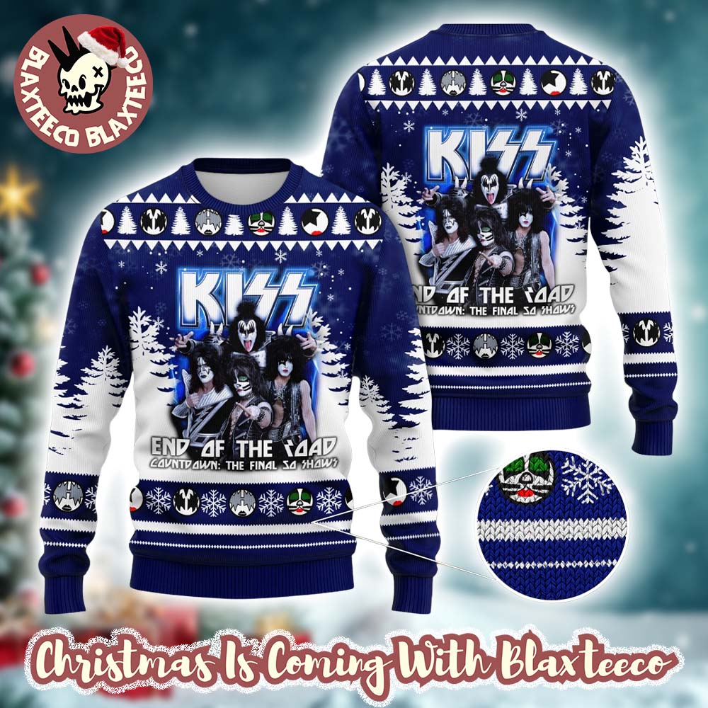 Kiss Band End Of The Road The Final 50 Shows Band Members Graphic Ugly Christmas Sweater - Holiday Gift product image