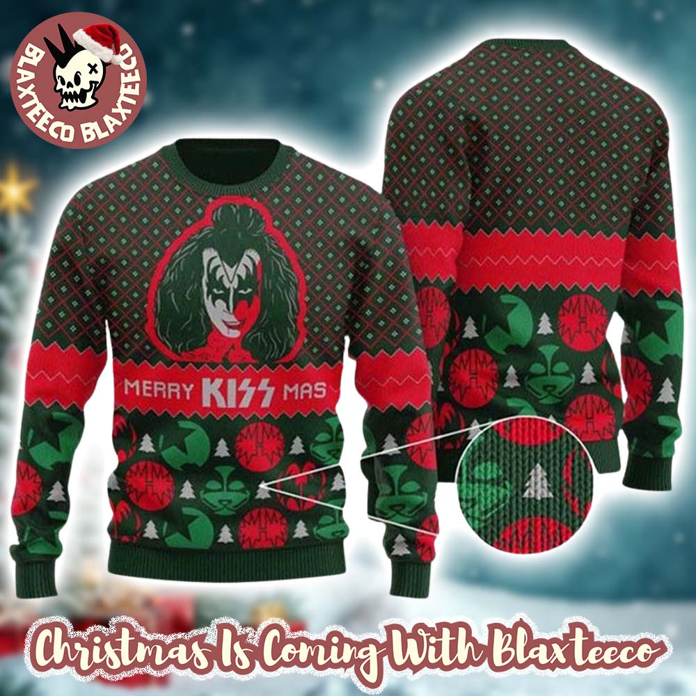 Kiss Gene Simmons Merry Kiss Mas Knitted Ugly Christmas Sweater - Holiday Gift product image