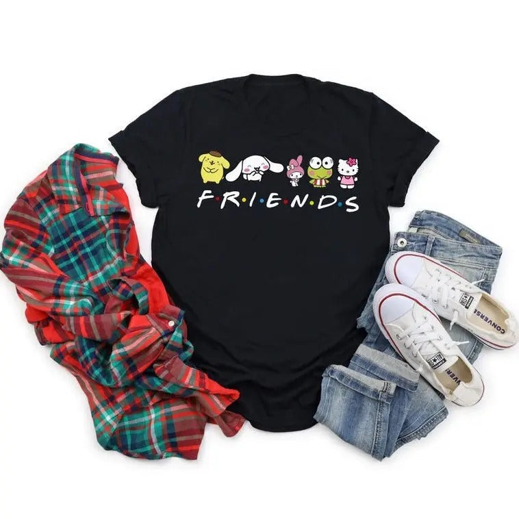 Kitty Friends Pompompurin Cinnamoroll My Melody - Adult & Kids T-Shirts, Sweatshirts & Hoodies apparel design preview 1