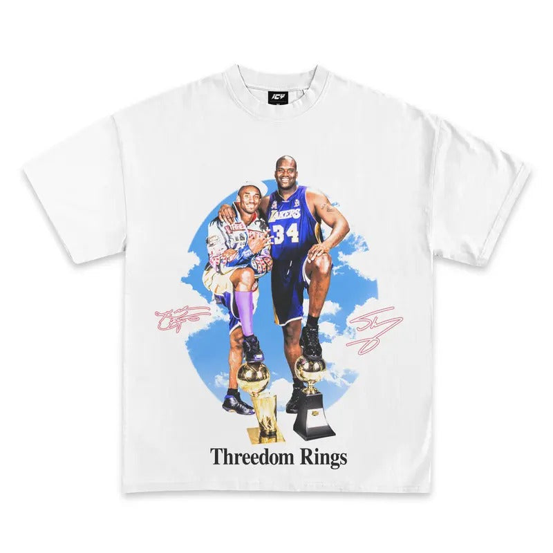 Kobe Shaq Threedom Rings - Adult & Kids T-Shirts, Sweatshirts & Hoodies apparel design preview 1