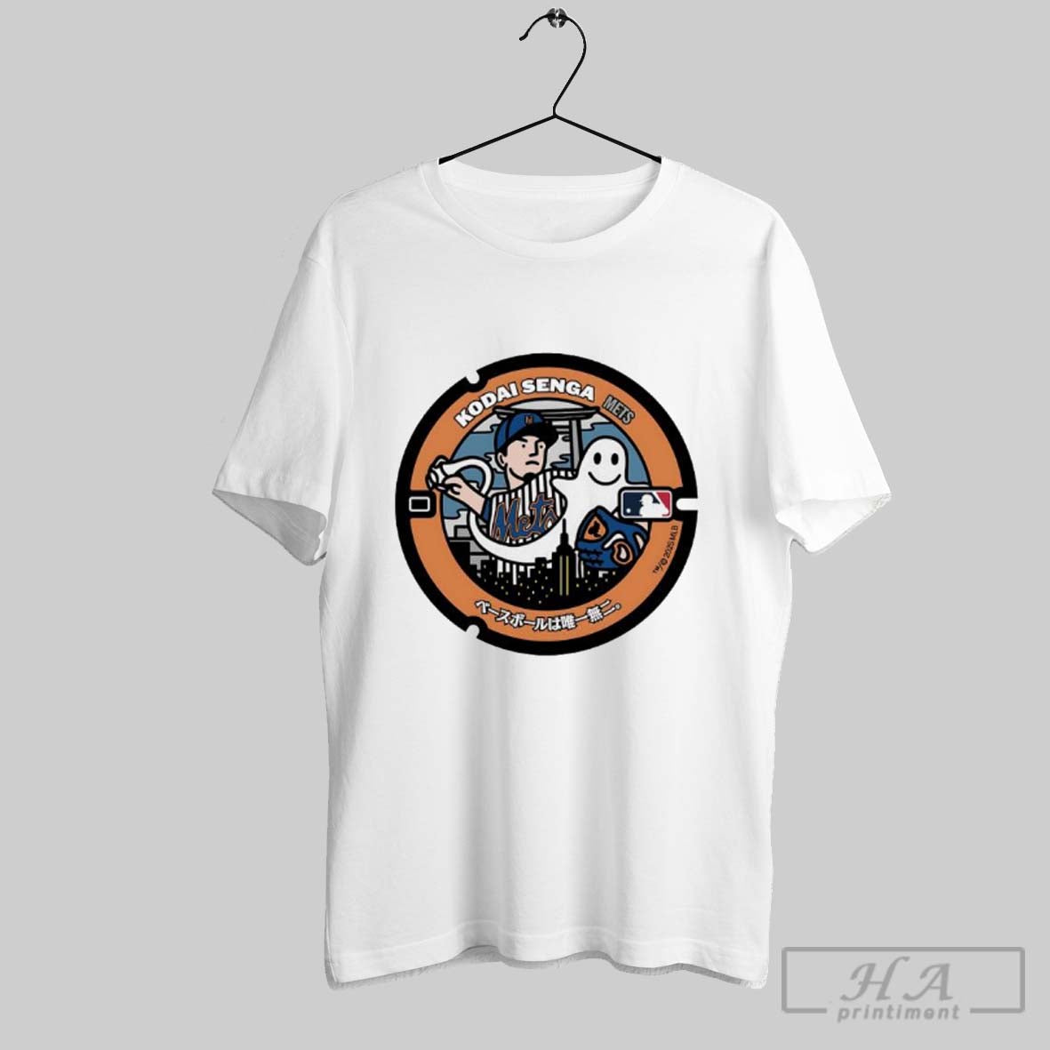 Kodai Senga New York Mets Mlb Logo - Adult & Kids T-Shirts, Sweatshirts & Hoodies apparel design preview 1