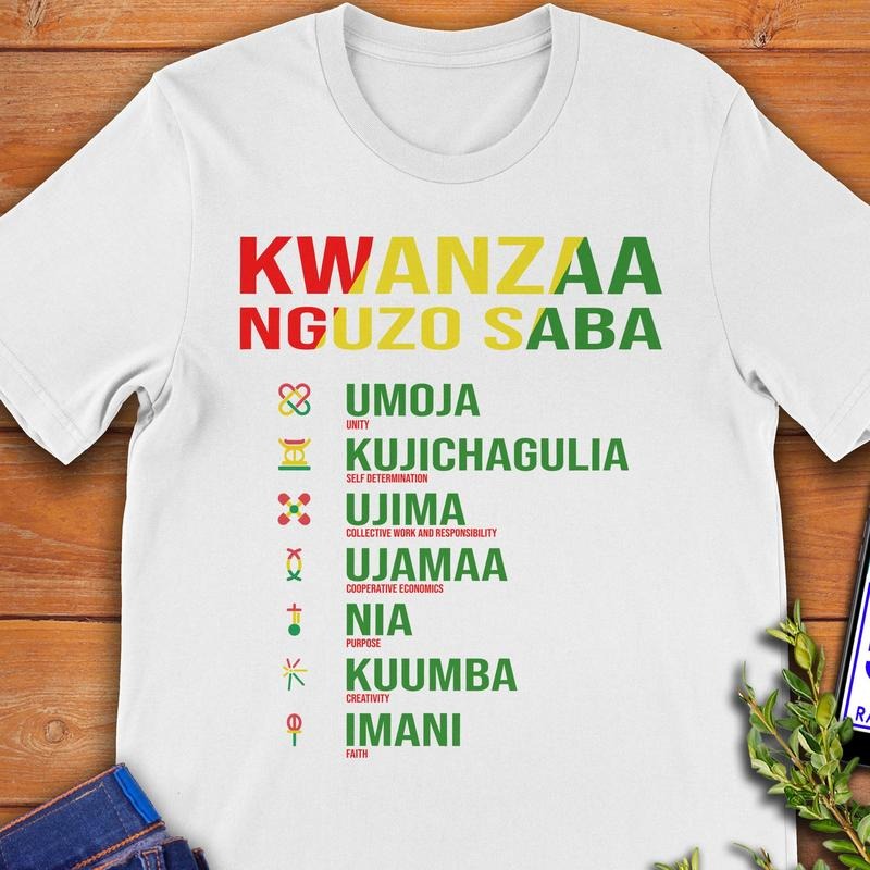 Kwanzaa Nguzo Saba Seven Principles Symbols African - Adult & Kids T-Shirts, Sweatshirts & Hoodies apparel design preview 1