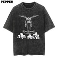 L Ryuzaki Washed Vintage Anime Fan Man Menswear Top - Adult & Kids T-Shirts, Sweatshirts & Hoodies apparel design preview 1