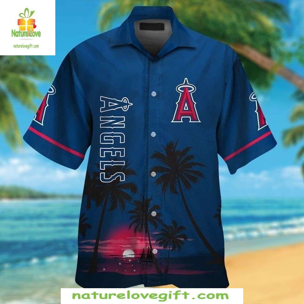 LA Angels Hawaiian Beach Sunset Ocean Backdrop MLB - Adult & Kids T-Shirts, Sweatshirts & Hoodies apparel design preview 1