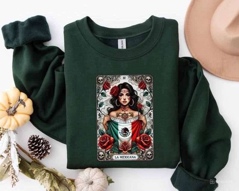 LA MEXICANA Tarot Card - Adult & Kids T-Shirts, Sweatshirts & Hoodies apparel design preview 1