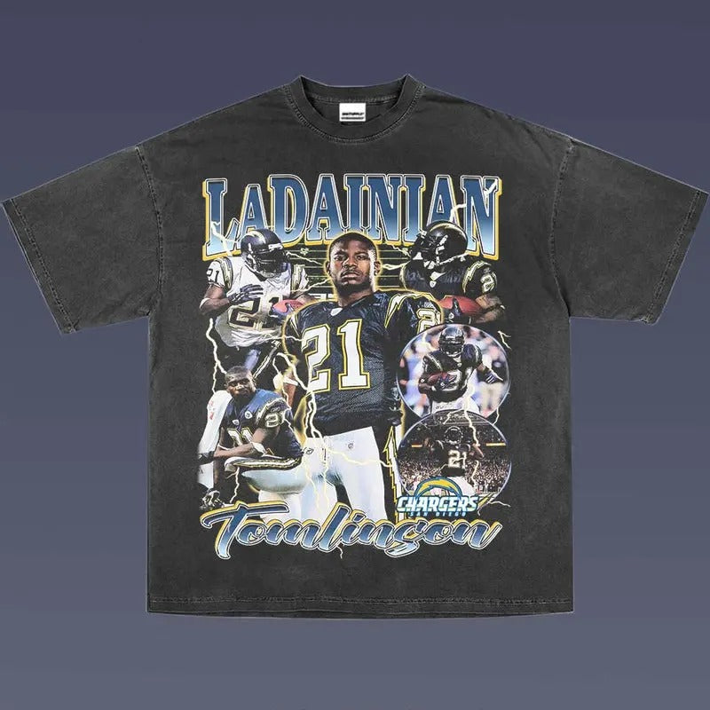 LADAINIAN TOMLINSON 1.0 VINTAGE AMERICAN FOOTBALL FAN - Adult & Kids T-Shirts, Sweatshirts & Hoodies apparel design preview 1