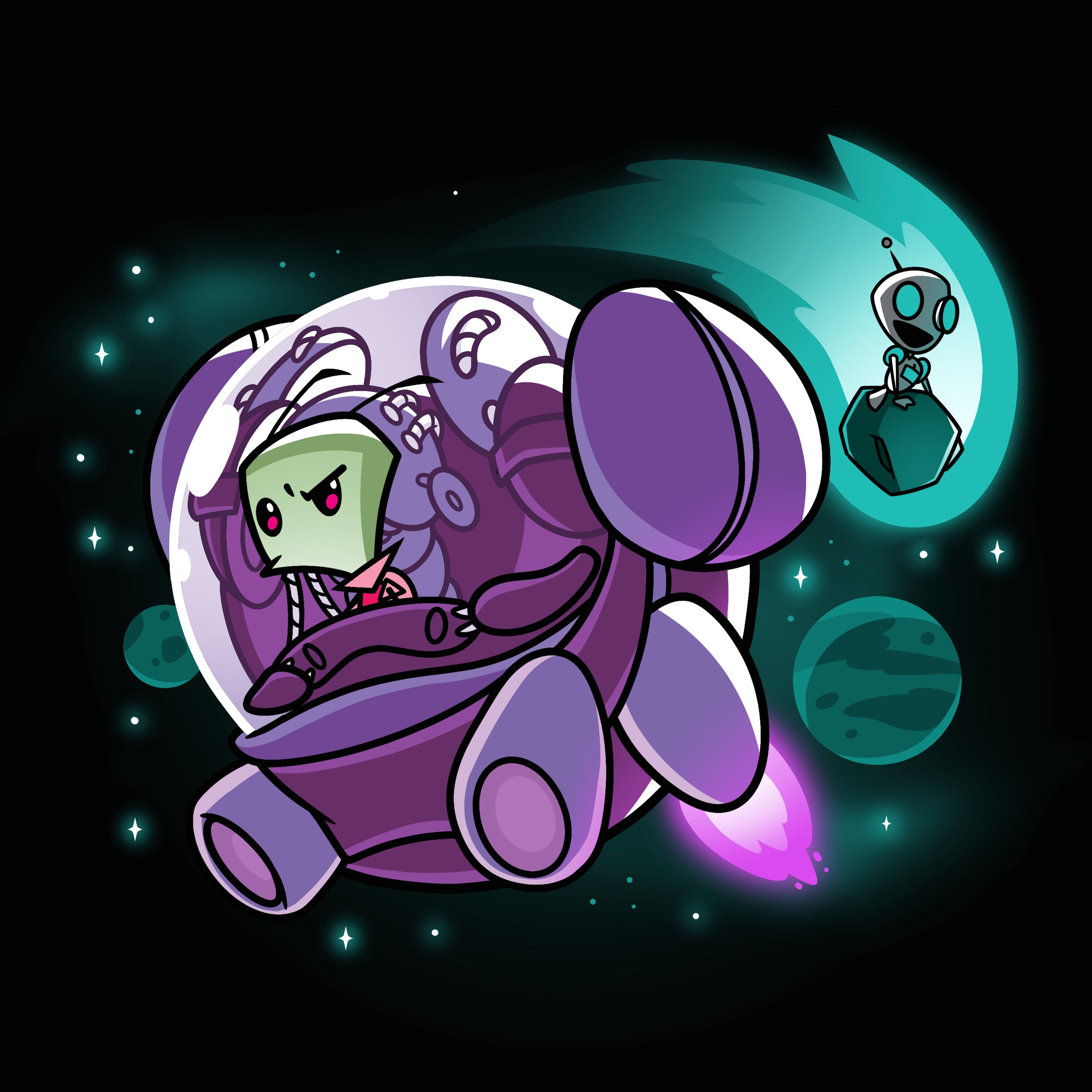 Zim and Gir in Space - Adult & Kids T-Shirts, Sweatshirts & Hoodies apparel design preview 1