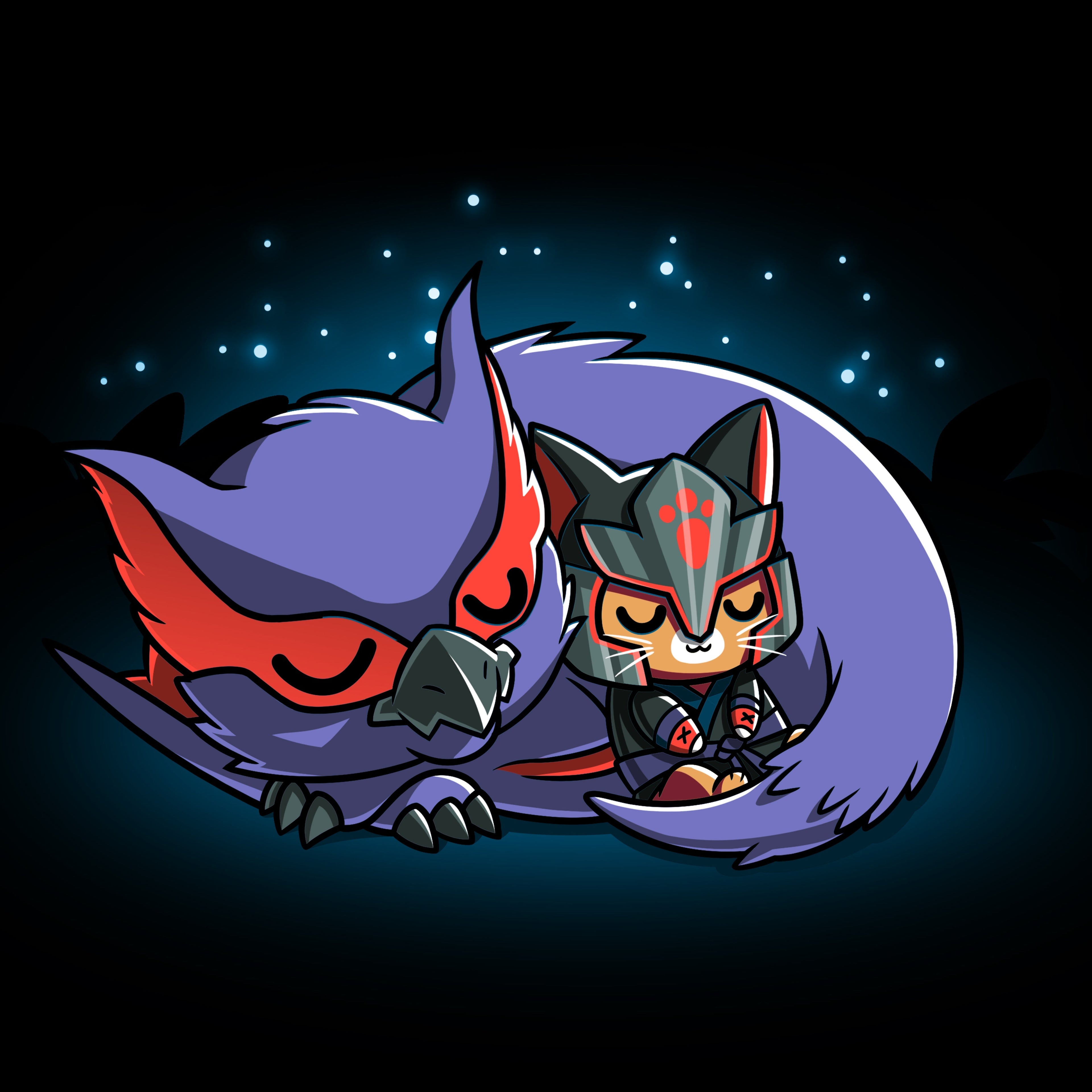 Nargacuga Palico Snuggles - Adult & Kids T-Shirts, Sweatshirts & Hoodies apparel design preview 1