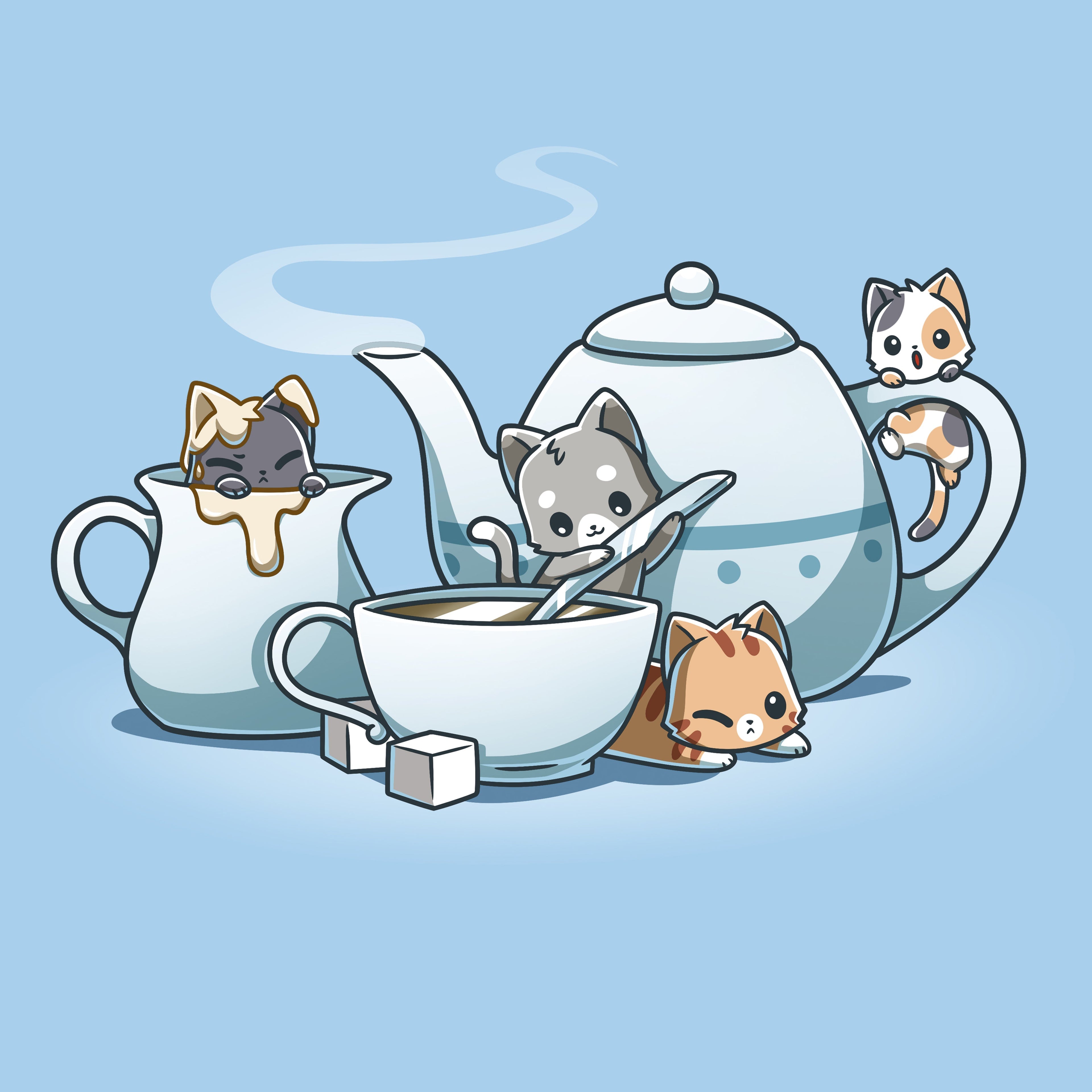 Kit-tea Party - Adult & Kids T-Shirts, Sweatshirts & Hoodies apparel design preview 1