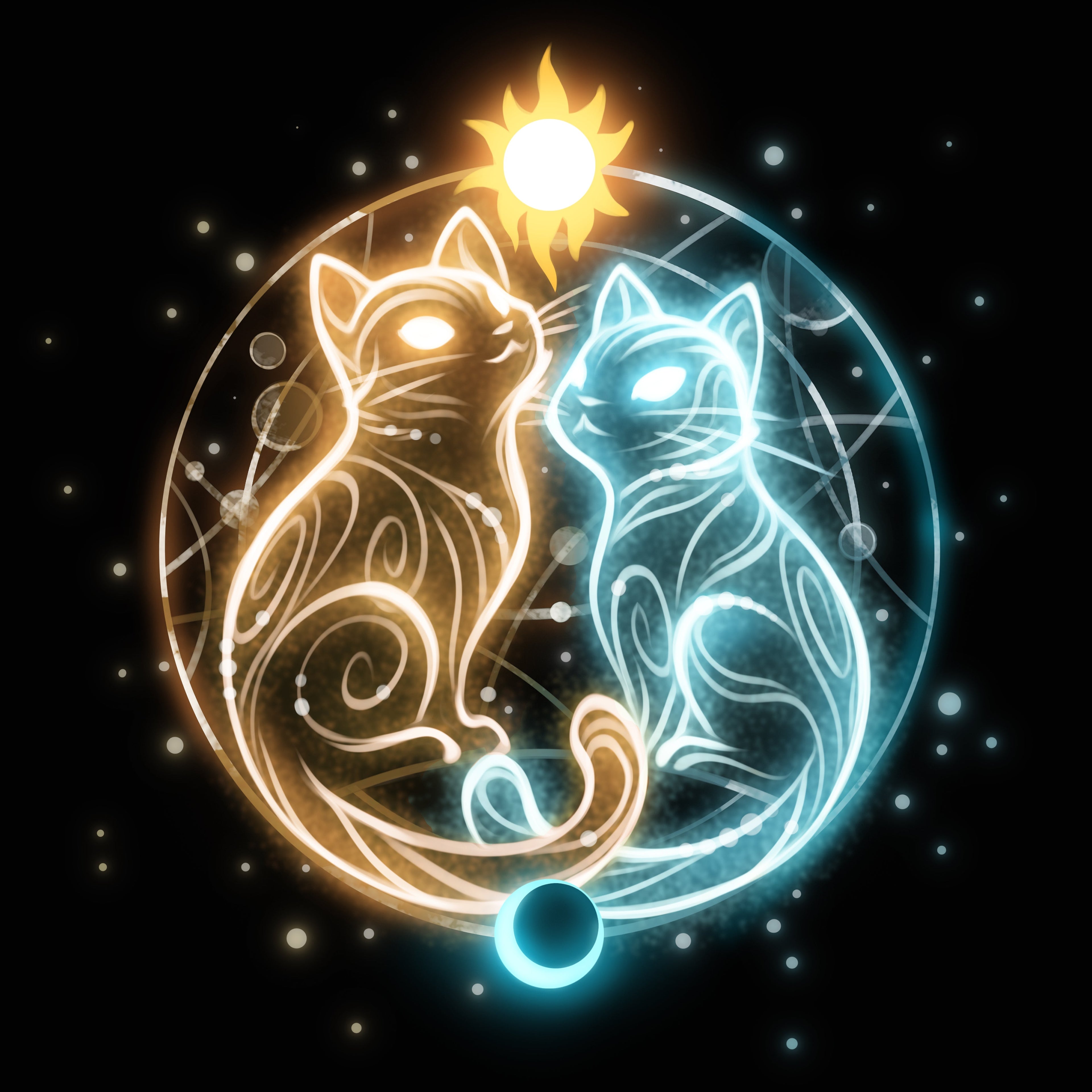 Cosmic Whiskers - Adult & Kids T-Shirts, Sweatshirts & Hoodies apparel design preview 1