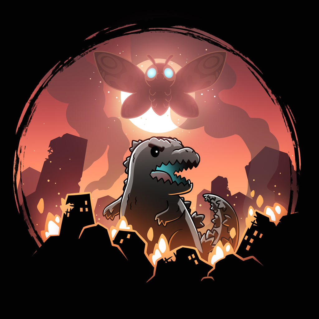 Godzilla and Mothra Rampage - Adult & Kids T-Shirts, Sweatshirts & Hoodies apparel design preview 1