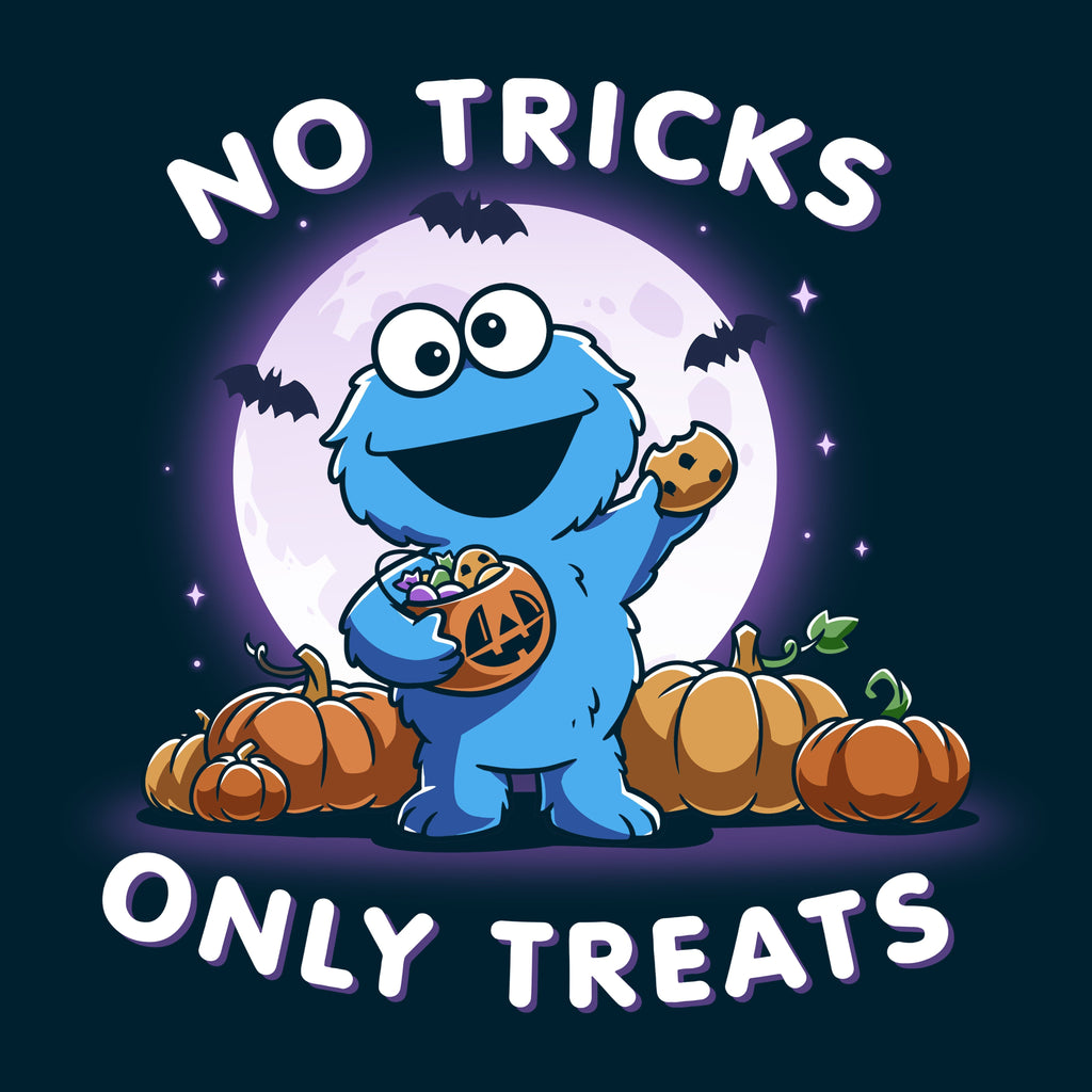 No Tricks Only Treats (Cookie Monster) - Adult & Kids T-Shirts, Sweatshirts & Hoodies apparel design preview 1