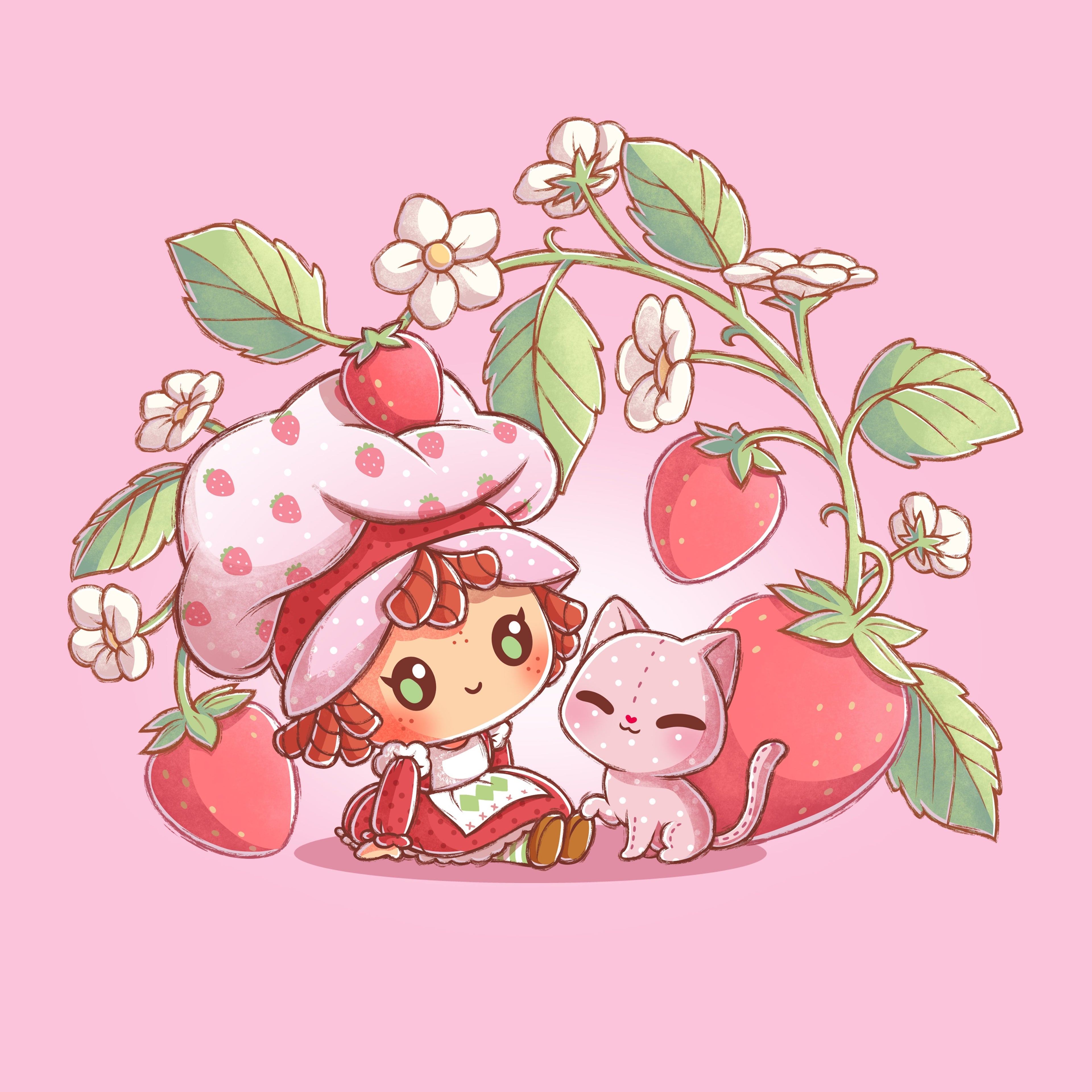 Strawberry and Custard - Adult & Kids T-Shirts, Sweatshirts & Hoodies apparel design preview 1