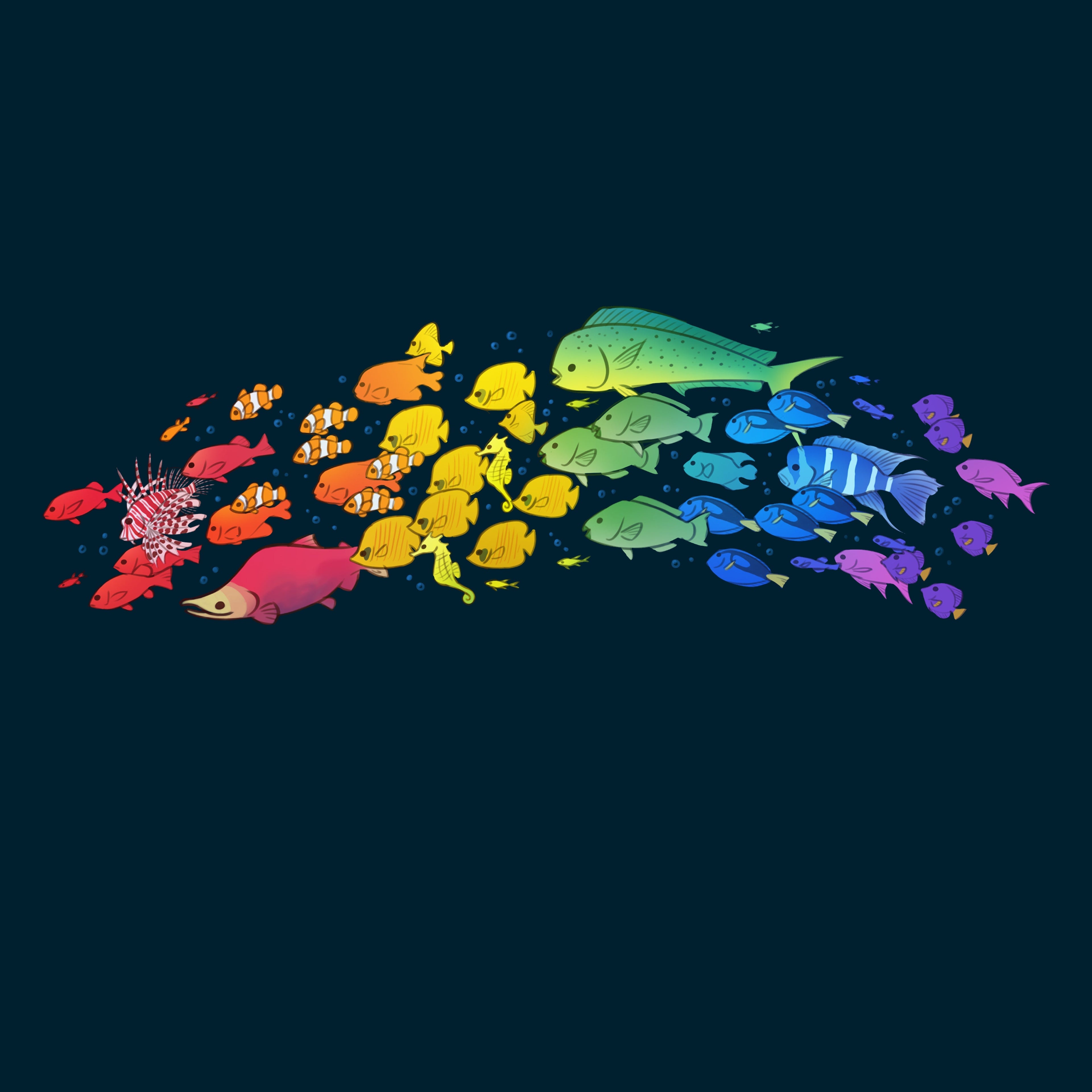 Swimming Spectrum - Adult & Kids T-Shirts, Sweatshirts & Hoodies apparel design preview 1