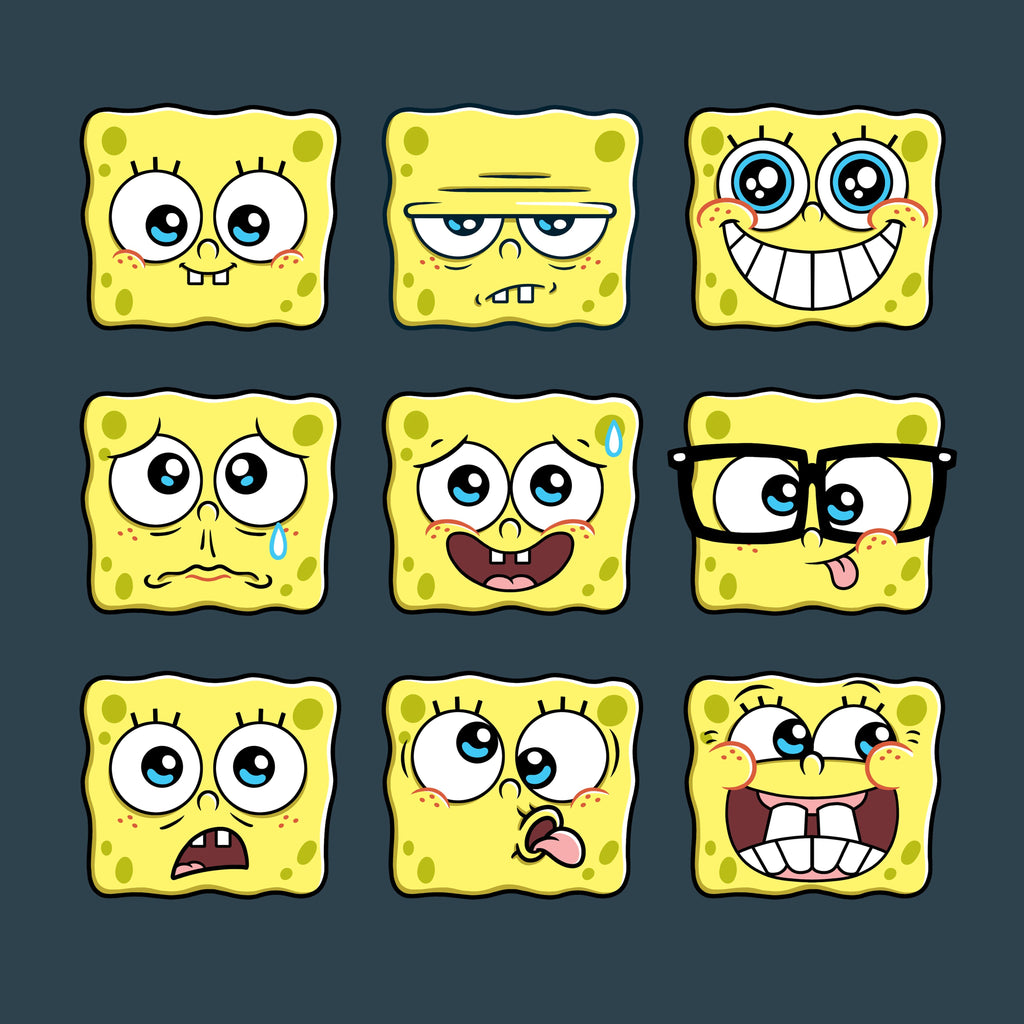 SpongeBob Expression Grid - Adult & Kids T-Shirts, Sweatshirts & Hoodies apparel design preview 1