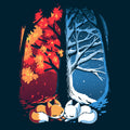 Fall Winter Foxes - Adult & Kids T-Shirts, Sweatshirts & Hoodies apparel design preview 1