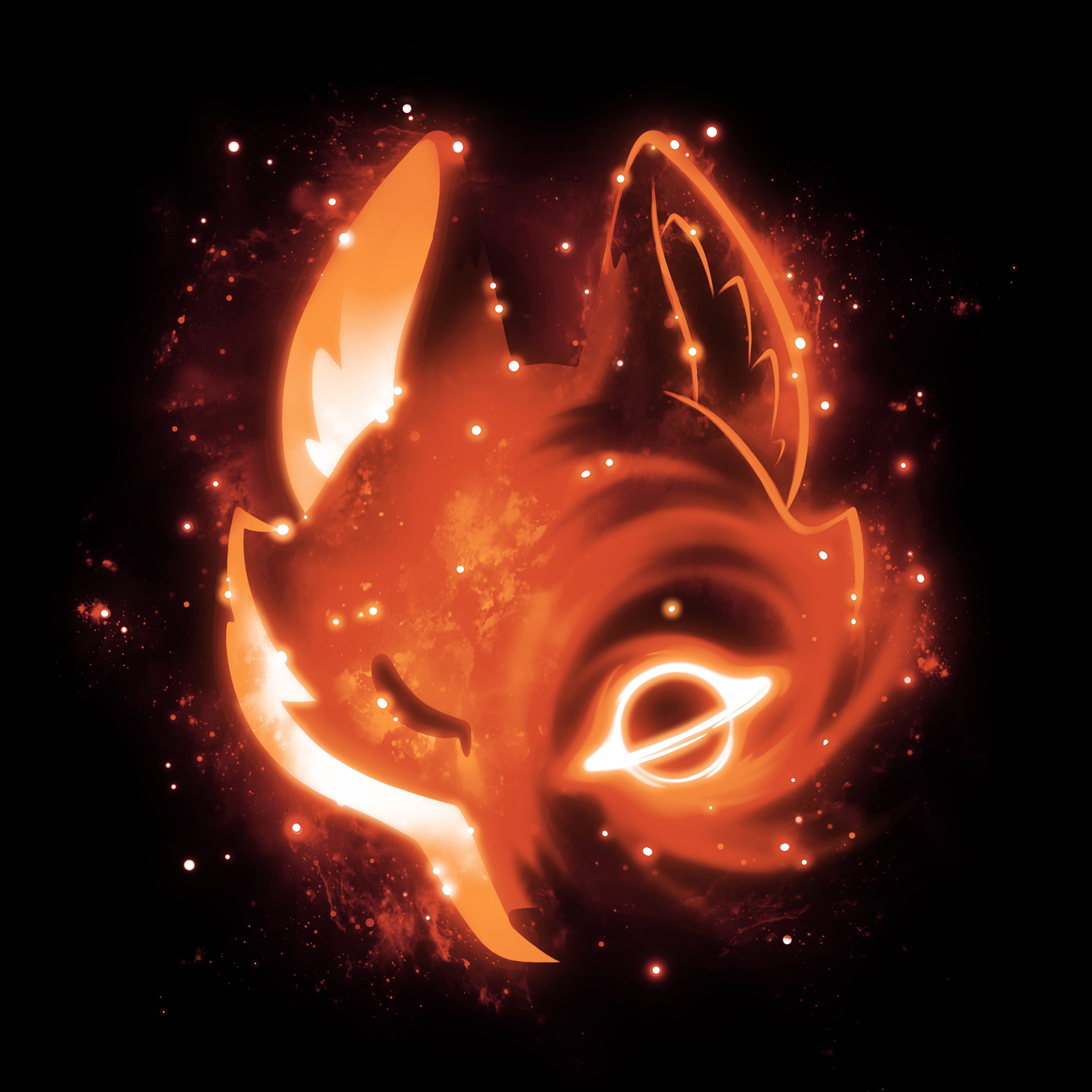 Black Hole Fox - Adult & Kids T-Shirts, Sweatshirts & Hoodies apparel design preview 1