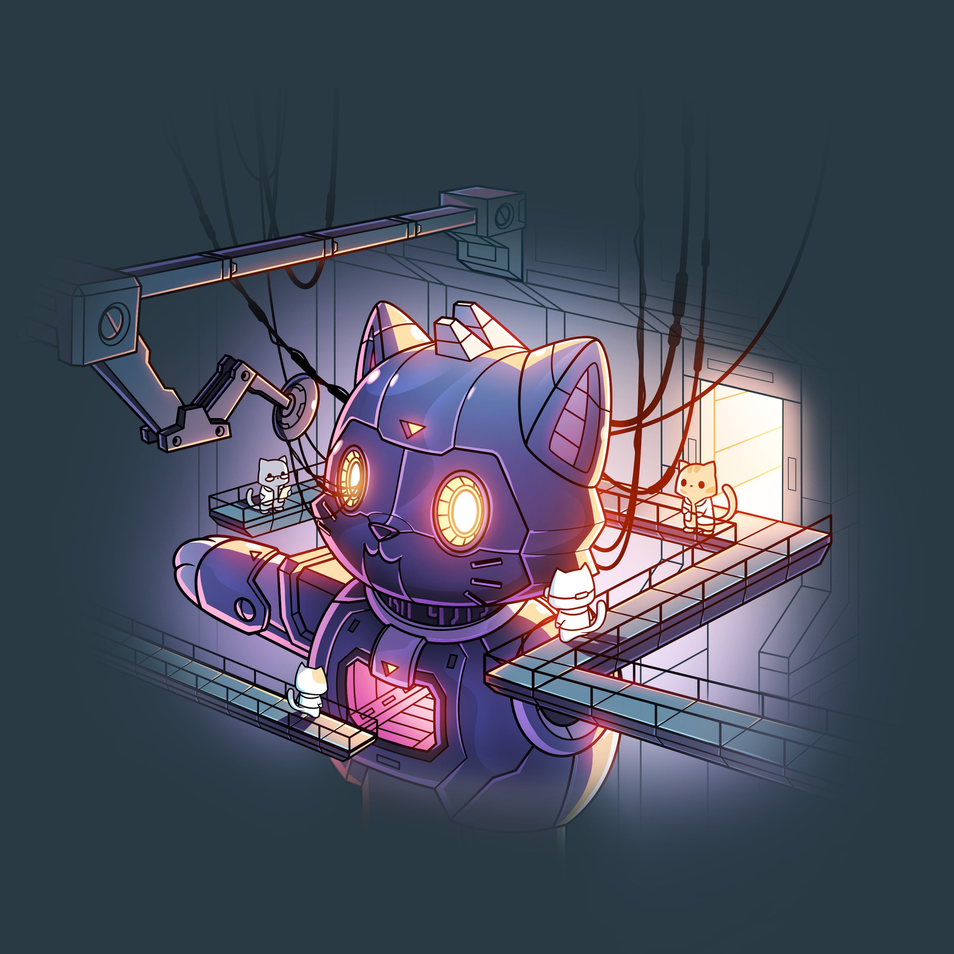 Mega Mech Cat - Adult & Kids T-Shirts, Sweatshirts & Hoodies apparel design preview 1