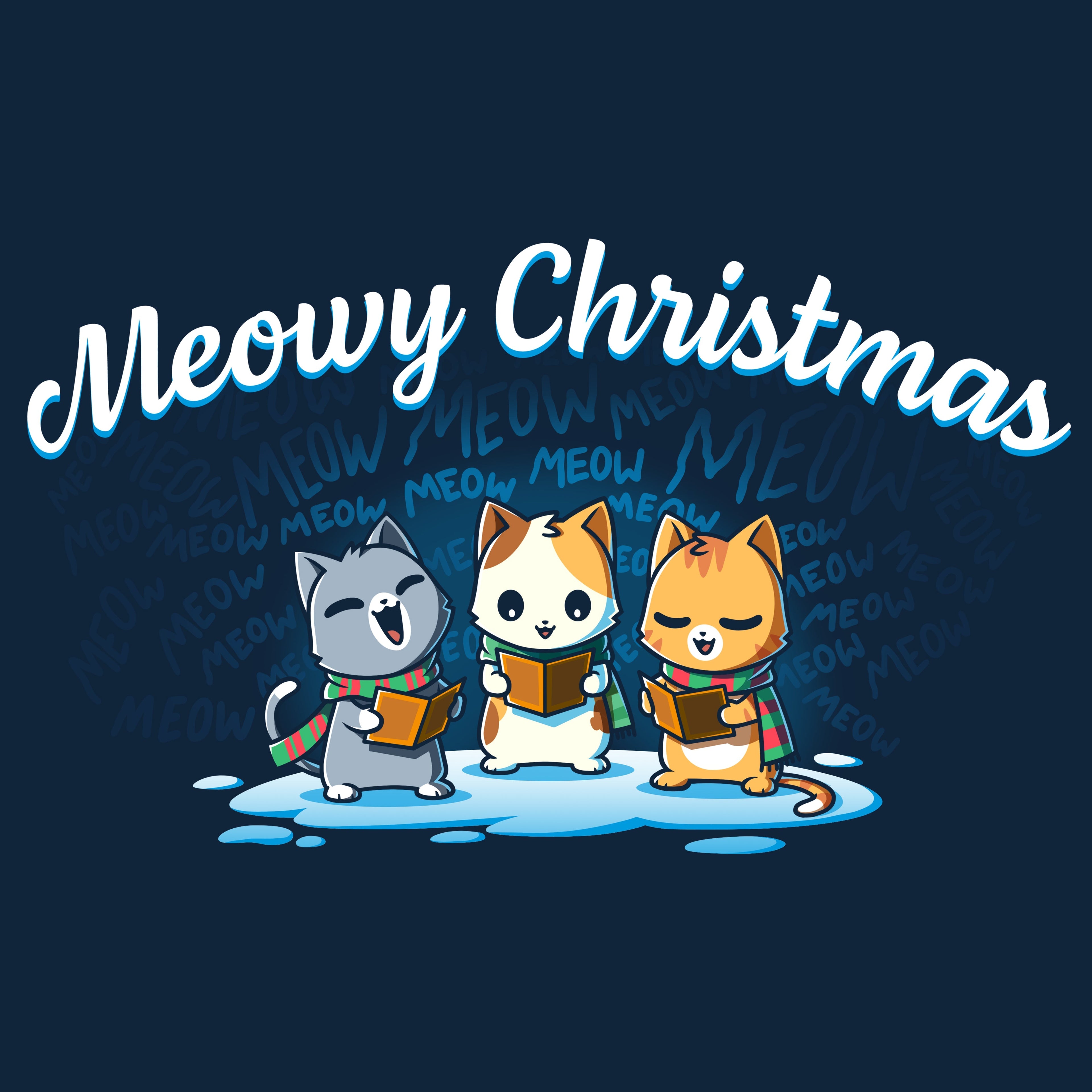 Meowy Christmas Carolers - Adult & Kids T-Shirts, Sweatshirts & Hoodies apparel design preview 1